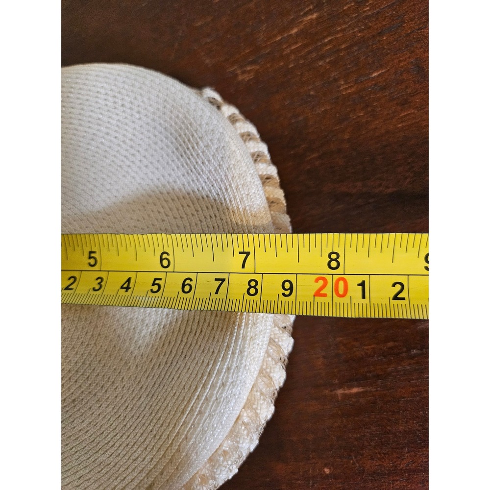 Vintage Pillbox Hat Women OS Cream Vintage Woven Braided Trim Church Formal - Picture 6 of 6